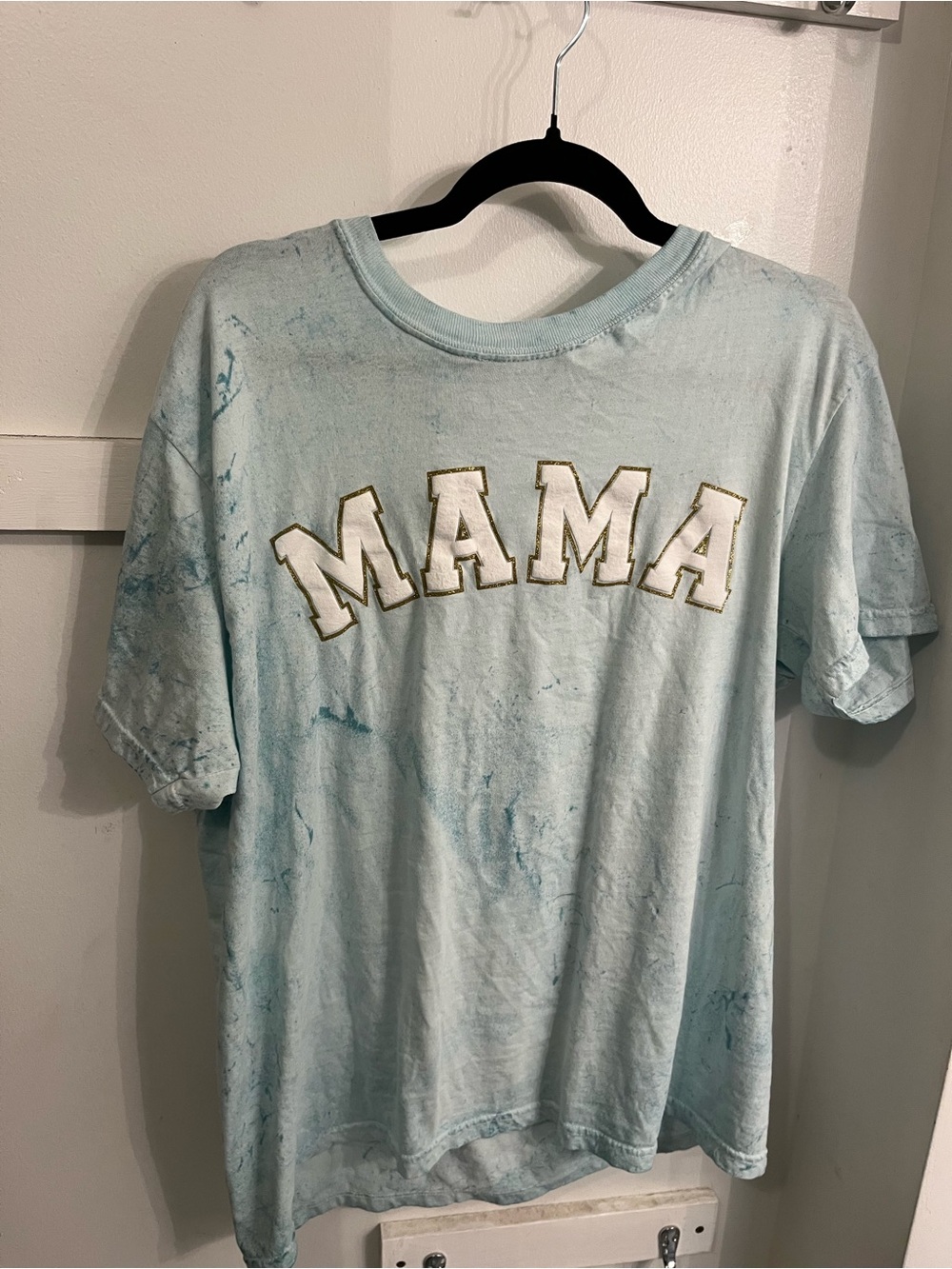 Mama Graphic Tee - Light Blue Top